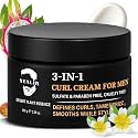 Curl Cream for Men, Anti-Frizz Curl Defining Cream Without Crunch, 3.38oz