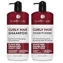 Curly Hair Shampoo and Conditioner Set - For Defining Wavy, Permed, Frizzy, Fine and Black Curls - Moisturizing, Sulfate Free Formula for Women and Men - Products are Safe for Color Treated Locks