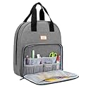 CURMIO Embroidery Project Bag for Hoops and Cross Stitch Supplies, Gray