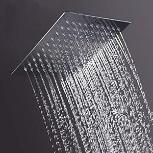 stainless steel sutton 834 x 834 square ultra slim overhead showerrain shower without arm in chrome finish for bathroom