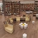 Curved Bookshelf and Sofa Set,Multifunctional Stool Combination,for Training Institution Kindergarten Reading Area Library Rest(F)