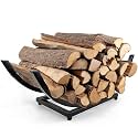 Curved Firewood Rack Holder Outdoor: 30 Inch Heavy-Duty Firewood Rack, Indoor/Outdoor Fireplace Log Holder - Rust-Resistant, Portable & Tool-Free Assembly