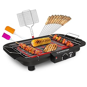 2000w griller barbeque grill with temperature control indoor and outdoor tandoor barbeque grill - grillnetstick spatula_bbq
