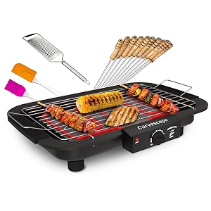 2000w griller barbeque grill with temperature control indoor and outdoor tandoor with stick spatula cheese grater