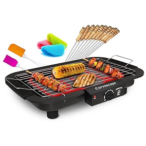 2000w griller barbeque grill with temperature control indoor and outdoor tandoor with stick spatula scrubbler
