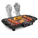 2000W Griller Barbeque Grill with Temperature Control Indoor and Outdoor Tandoor - Siliocon Gloves