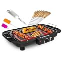 2000W Griller Barbeque Grill with Temperature Control Indoor and Outdoor Tandoor with Stick Spatula Cheese Grater