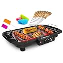 2000W Griller Barbeque Grill with Temperature Control Indoor and Outdoor Tandoor with Stick Spatula Scrubbler