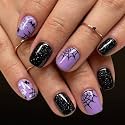 CurvLife Halloween Extra Short Square Press On Nails, Spooky Night