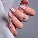 CurvLife Medium Square Chrome Cat Eye Press On Nails, Galaxy Mirror Pink