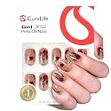 CurvLife Medium Square Floral Press On Nails, Red Bloom, Soft Gel