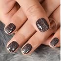 CurvLife Short Square Cat Eye Glitter Press On Nails, Starry Brown Black