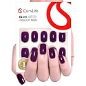 CurvLife Short Square Fall Press On Nails, Reflective Purple, Soft Gel