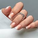 CurvLife Short Square Ombre Press On Nails, Gradient Glow White, Soft Gel