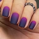 CurvLife Short Square Ombre Press On Nails, Frosted Purple Pink, Soft Gel