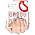 CurvLife Shrot Square Floral Press On Nails, Rainbow Bloom Pink, Soft Gel