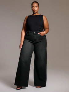 Curvy CLOSET Relaxed Fit Women Black Jeans