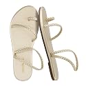 CUSHIONAIRE Chai Strappy Flip Flops for Women, Comfortable Casual Women Sandals with Memory Foam