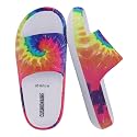 CUSHIONAIRE Feather EVA Slides for Women – Comfortable Slip On Womens Slippers, Indoor Outdoor Shower Shoes, Beach Essential Cloud Slides