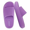 CUSHIONAIRE Feather EVA Slides for Women – Comfortable Slip On Womens Slippers, Indoor Outdoor Shower Shoes, Beach Essential Cloud Slides