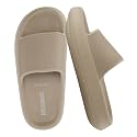 CUSHIONAIRE Feather EVA Slides for Women – Comfortable Slip On Womens Slippers, Indoor Outdoor Shower Shoes, Beach Essential Cloud Slides