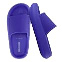 CUSHIONAIRE Feather EVA Slides for Women – Comfortable Slip On Womens Slippers, Indoor Outdoor Shower Shoes, Beach Essential Cloud Slides