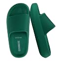 CUSHIONAIRE Feather EVA Slides for Women – Comfortable Slip On Womens Slippers, Indoor Outdoor Shower Shoes, Beach Essential Cloud Slides