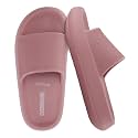CUSHIONAIRE Feather EVA Slides for Women – Comfortable Slip On Womens Slippers, Indoor Outdoor Shower Shoes, Beach Essential Cloud Slides