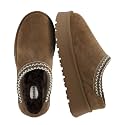 CUSHIONAIRE Kabuki Platform Boots Genuine Suede Fuzzy Mule Slippers for Women with Memory Foam | Indoor/Outdoor Womens Slippers | Wide Widths Available