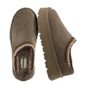 CUSHIONAIRE Kabuki Platform Boots Genuine Suede Fuzzy Mule Slippers for Women with Memory Foam | Indoor/Outdoor Womens Slippers | Wide Widths Available