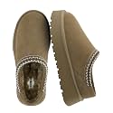 CUSHIONAIRE Kabuki Platform Boots Genuine Suede Fuzzy Mule Slippers for Women with Memory Foam | Indoor/Outdoor Womens Slippers | Wide Widths Available