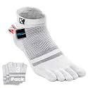 COOLMAX Running Toe Socks, Cushioned, Athletic Ankle, Men Women