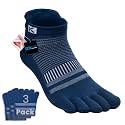 COOLMAX Running Toe Socks, Cushioned, Athletic Ankle, Men Women
