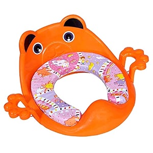 cushioned potty seat with easy grip handles and comfortable seat banana yellow