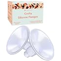 Cushy Silicone Breast Pump Flanges, Breast Shields - 27mm (2 Pack) - Replacement Pump Parts - IBCLC Recommended - Ideal for Elastic Nipples - Fits Medela, Lansinoh - Spectra, Motif Needs Adapter
