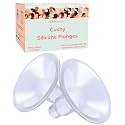 Cushy Silicone Breast Pump Flanges, Breast Shields - 24mm (2 Pack) - Replacement Pump Parts - IBCLC Recommended - Ideal for Elastic Nipples - Fits Medela, Lansinoh - Spectra, Motif Needs Adapter