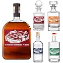 Custom American Football Stadium Whiskey Bottle for Men Personalized College Football Field Liquor Decanters for Football Fans College Students Graduation