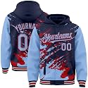 Custom Baseball Team Hooded Jacket Personalized Novelty Varsity Jackets Bomber Jerseys for Men Women Boys Girls