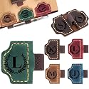 Custom Bookmark with Pen Holder with 26 Letters Personalized Magnetic Leather Book Mark, Customized Name Book Marker Clip with Initial for Men Women, Gifts for Book Lovers, Readers, (Pink, F)
