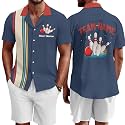 Custom Bowling Shirts for Men Vintage Retro Personalized Team Name Shirt