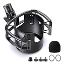 Custom Built Shock Mount with Pop Filter for Blue Yeti Microphones, Black