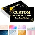 Custom Business Cards,300gsm Matte Paper Waterproof,Personalized Business Cards with Your Logo/Image/Text,Double Sided Printable Waterproof Custom Business Cards for Small Business.