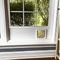 Custom Cat Door Window Insert - PVC Base | Insulated & Weather-Sealed | Tool-Free Install for Horizontal & Vertical Windows | Microchip Lock Options | Made in USA | Small Dogs & Pets