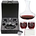 Custom Cheers Wine Glass Carafe Decanter Set, Names & Date, Wedding Gift