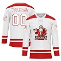 Custom Christmas Hockey Jersey for Men Women Youth, Santa Claus Ice Hockey Practice Uniform Sports Training Outfit
