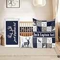 Custom Deer Crib Bedding Set for Boys Gifts Woodland Design Color03