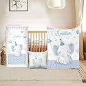 Custom Crib Bedding Set for Boys Gifts Baby Elephant Design Color06