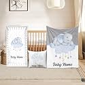 Custom Crib Bedding Set for Boys Girls Gift Elephant Design Color05