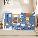 Custom Crib Bedding Set for Boys Gifts Fox Balloon Design Color07