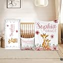 Custom Crib Bedding Set for Girls Boys Gifts Giraffe Design Color08
